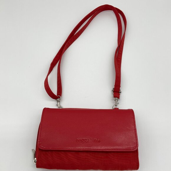 Baggallini RFID Phone Wallet Crossbody Bag Red Pockets Shoulder Purse‎ - Picture 2 of 12